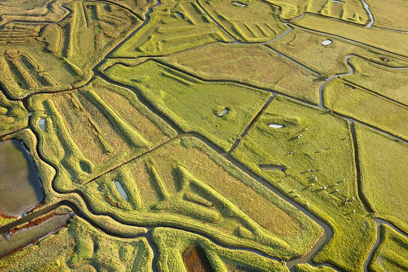 Marais breton vendéen vue du ciel