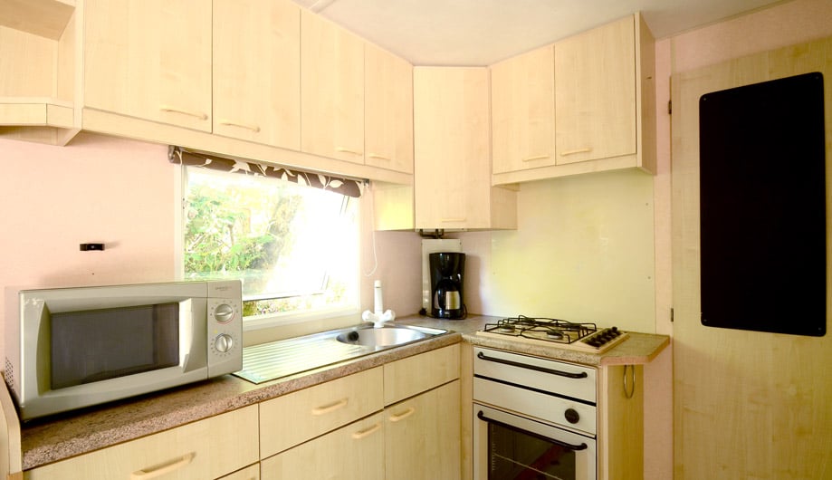 Cuisine aménagée mobile-home camping en Vendée